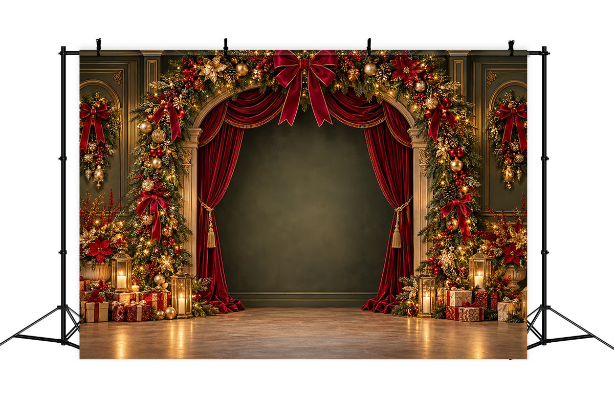 Christmas Stage Backdrops Velvet Garland Arch Display Christmas Party Backdrop UK ZTT69-73