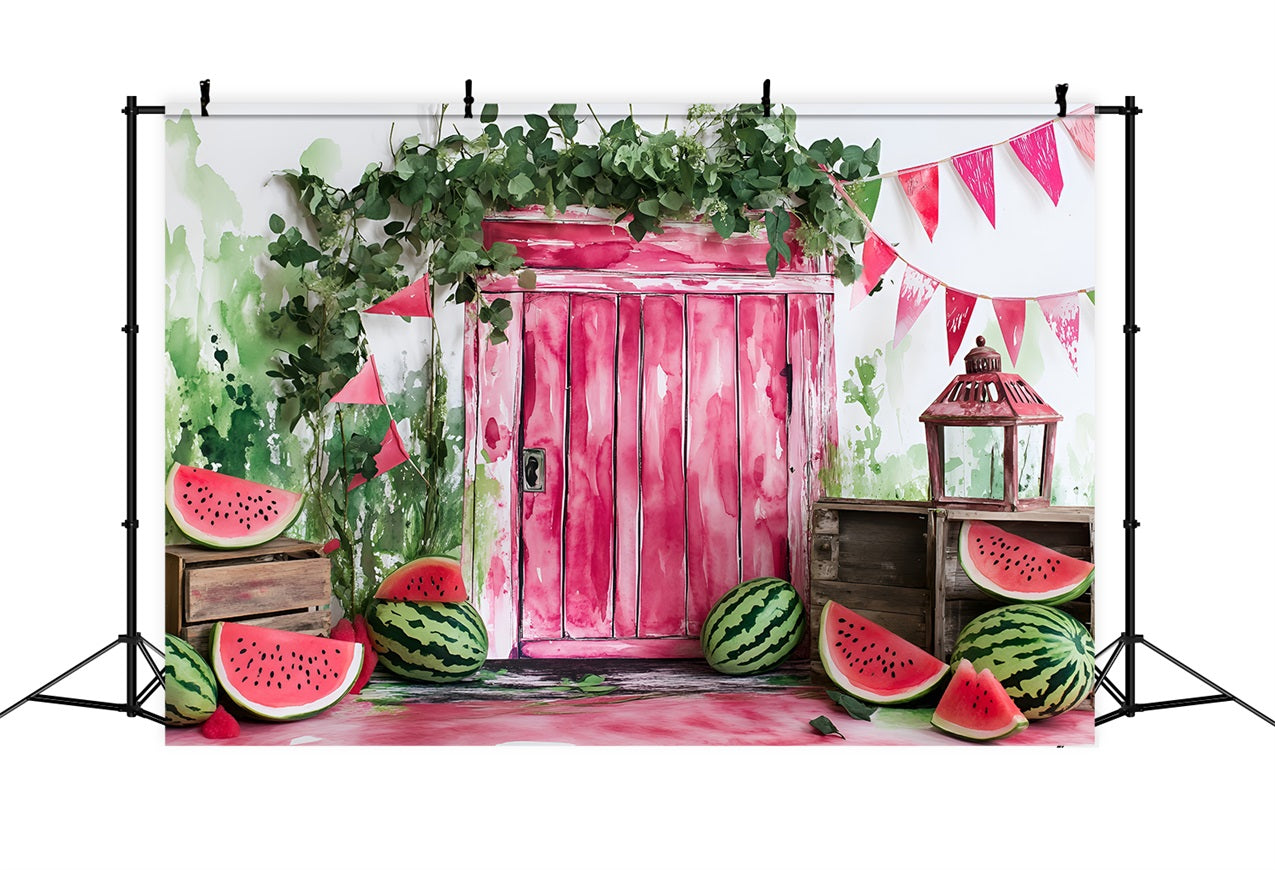 Watermelon Photography Backdrop Party Door Summer Backdrop UK ZXY3-21