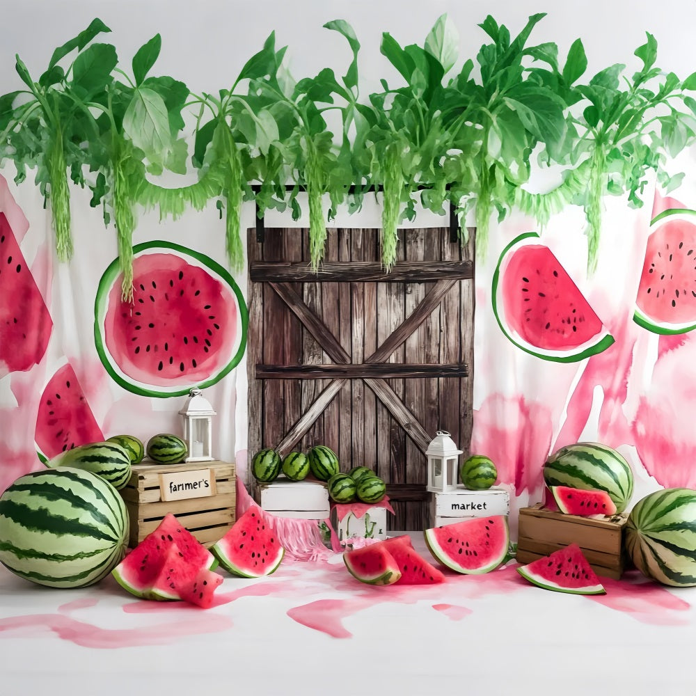 Watermelon Photo Backdrop Patch Barn Style Summer Backdrop UK ZXY3-22