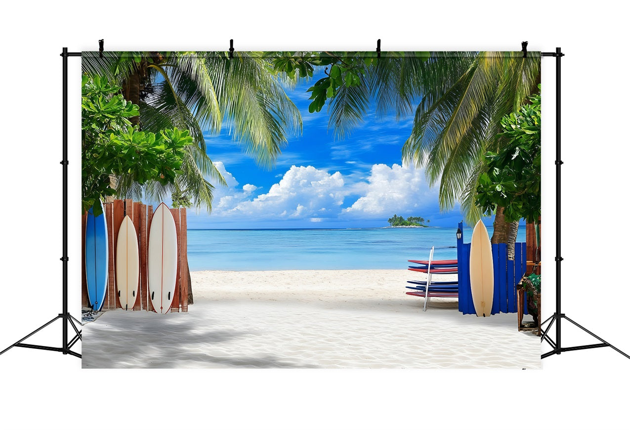Beach Backdrop Photography Tropical Surfboards Summer Backdrop UK ZXY3-23