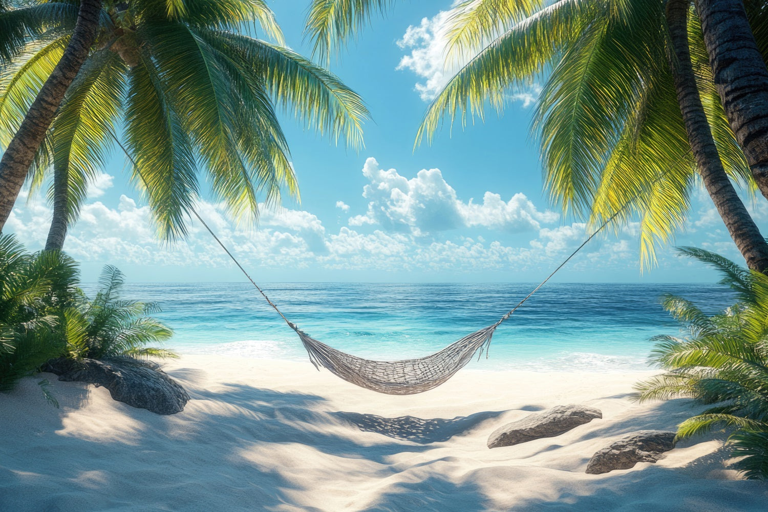 Tropical Photo Backdrop Hammock Palm Summer Backdrop UK ZXY3-32