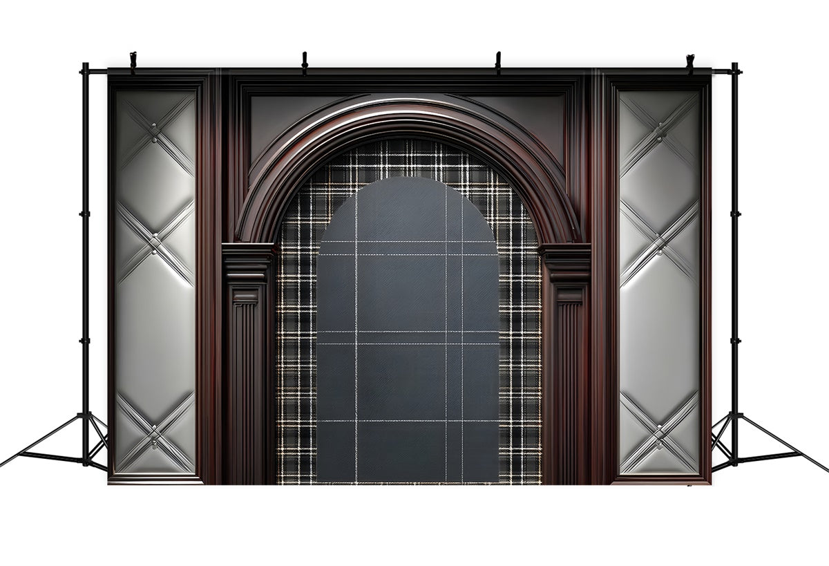 Fathers Day Photo Backdrop Tartan Wood Frame Backdrop UK ZXY5-4