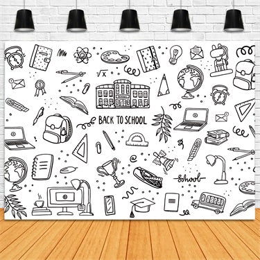 Back to School Supplies Photography Backdrop UK BRP7-10