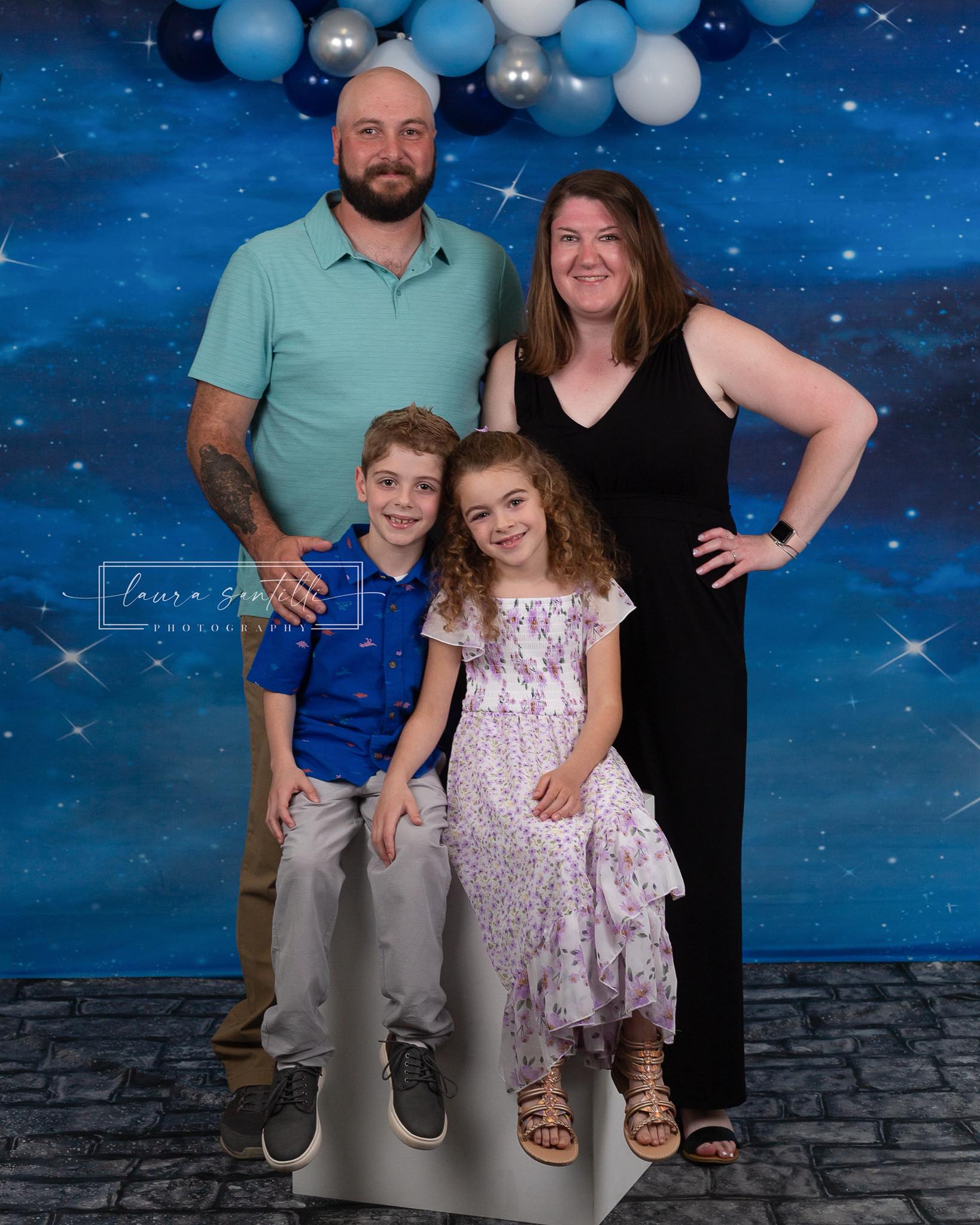 Blue Night Sky White Clouds Sparkle Stars Photography Backdrop lv-1468