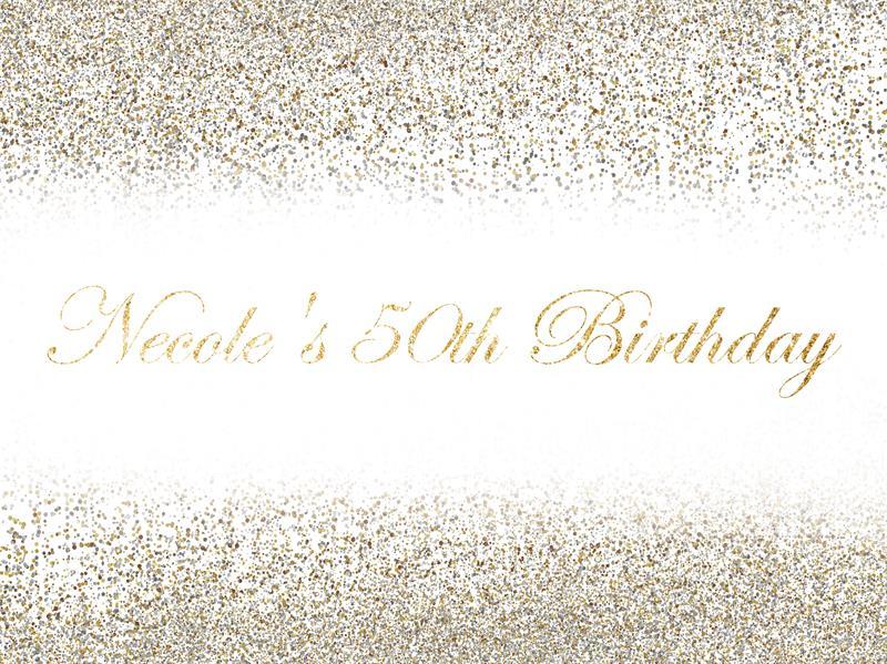 Slivery Gold Happy Birthday Customize Photography Backdrop DD609