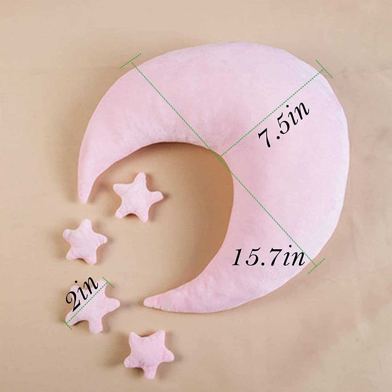 1+4pcs Newborn Baby Photography Prop Backdrop uk Crescent Moon Star Plush Pillow Set