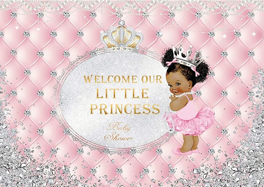 Silver Decorations Baby Girl backdrop UK Pink Background BA14