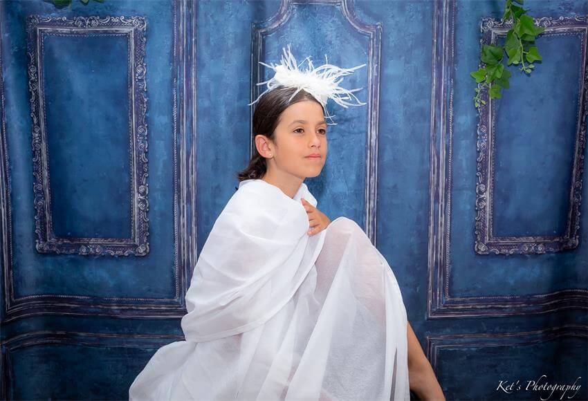 Deep Blue Retro Wall Backdrop for Photo Booth D811