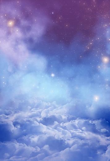 Night Sky Twinkle Stars Clouds Backdrop for Photo Studio F-100