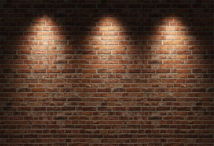Red Vintage Brick Wall Lights Photography Backdrops G-34