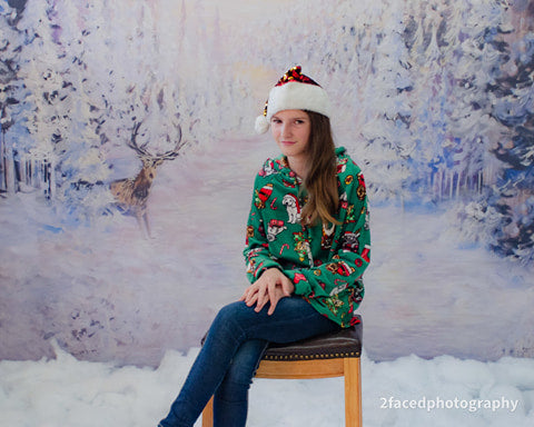 Winter Snow Christmas Newborn Children Photography Backdrop G-907