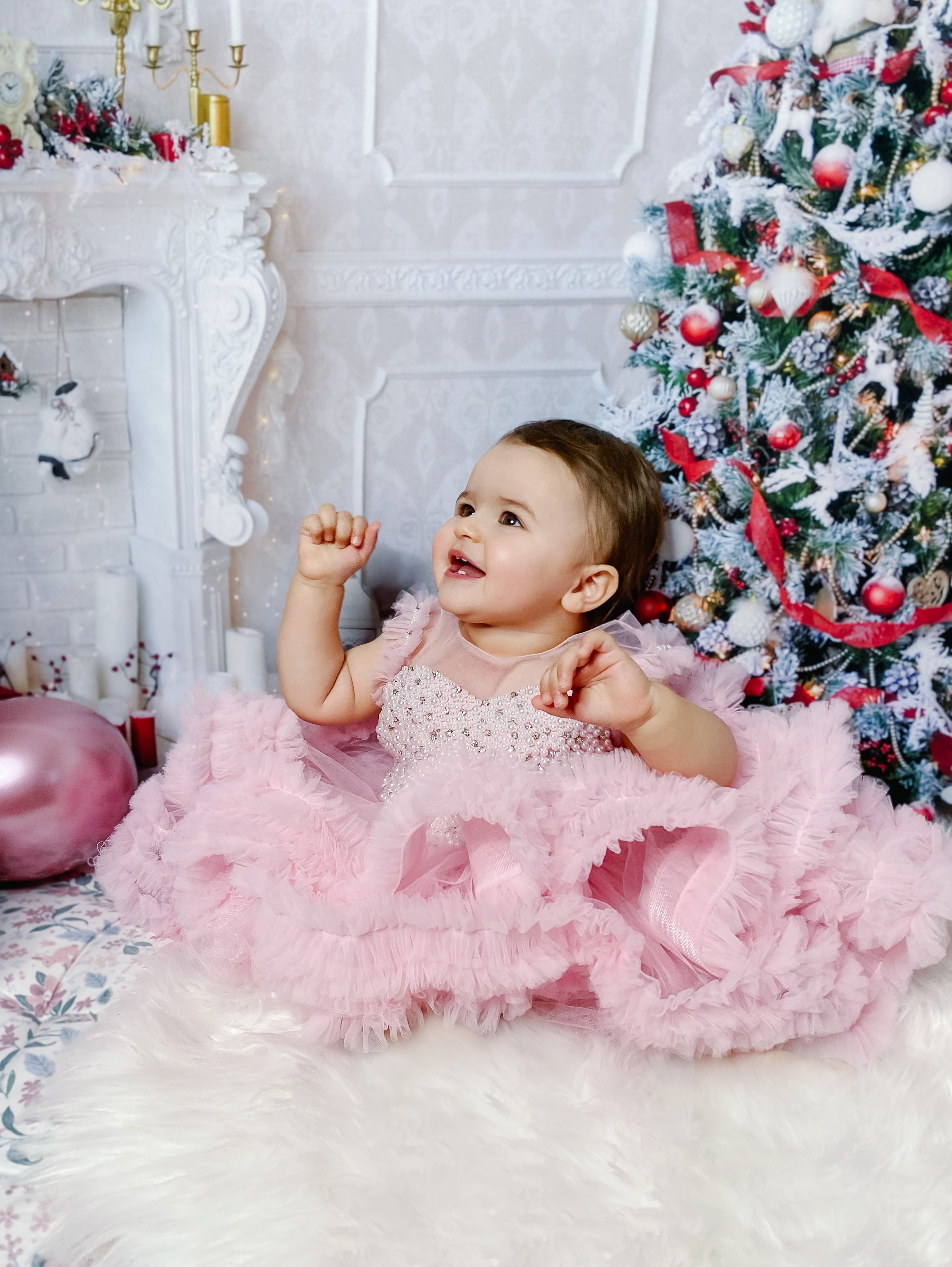 Decorated Fireplace backdrop UK for Christmas GX-1048