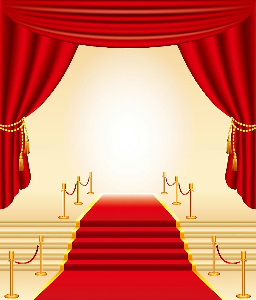 Red Carpet Hollywood Theme Stage Backdrops for Photography DBD-19430