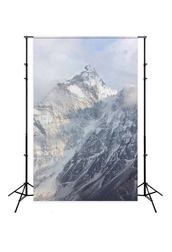 Winter Snow Mountain Photo Booth Backdrop UK J02812