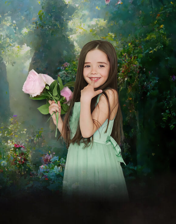 Fairytale Garden Flower Arches Photography Backdrop UK M-25