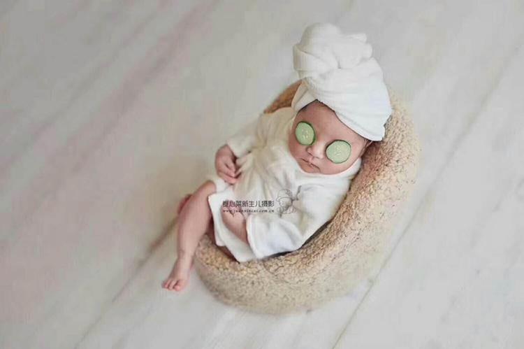 Newborn Bath Towel with Slippers Baby Photography Props