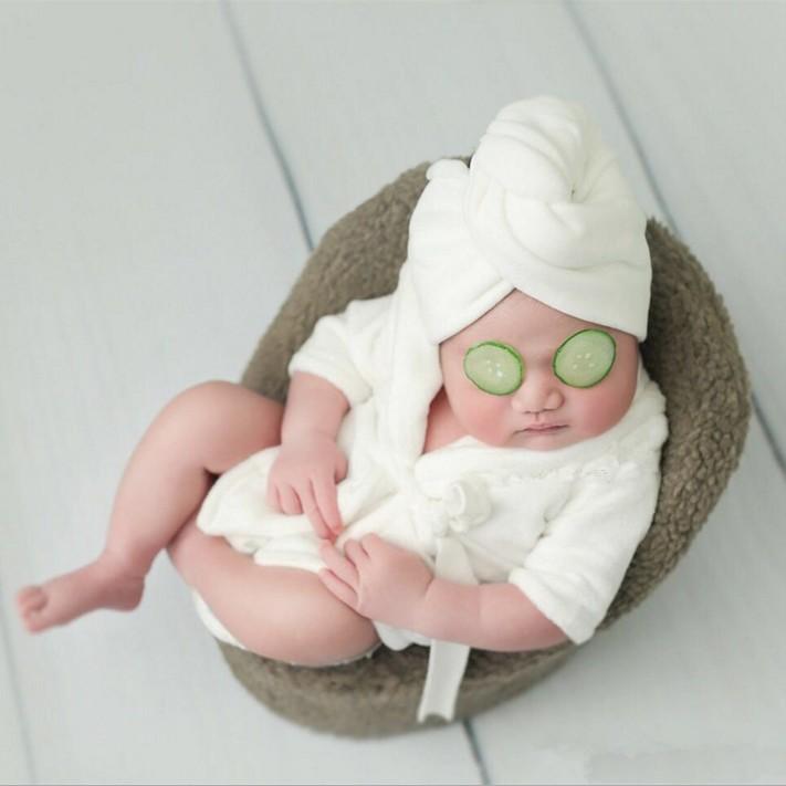 Newborn Bath Towel with Slippers Baby Photography Props