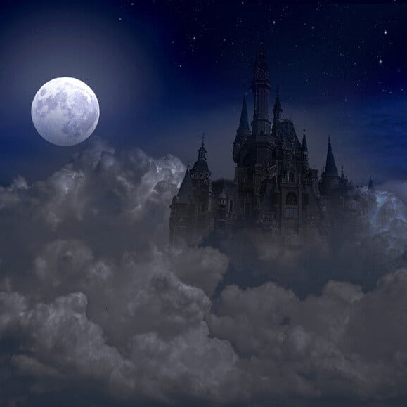 Ghost Castle Halloween Night Sky Backdrop for Photography