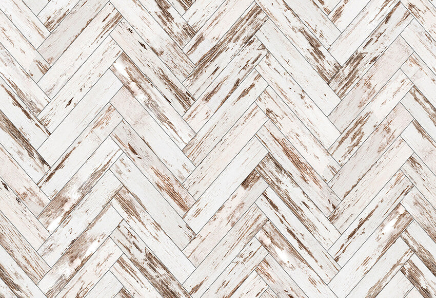 Herringbone Old White Floor Backdrop
