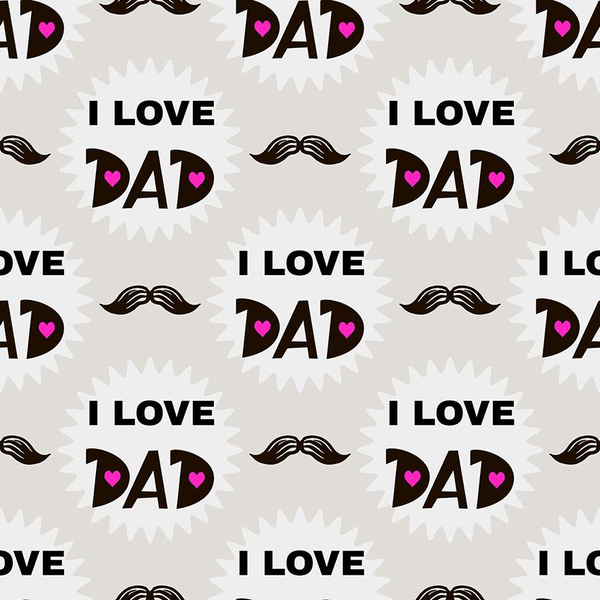 I love Dad Mustache Father's Day Photo Booth Backdrop  SH627