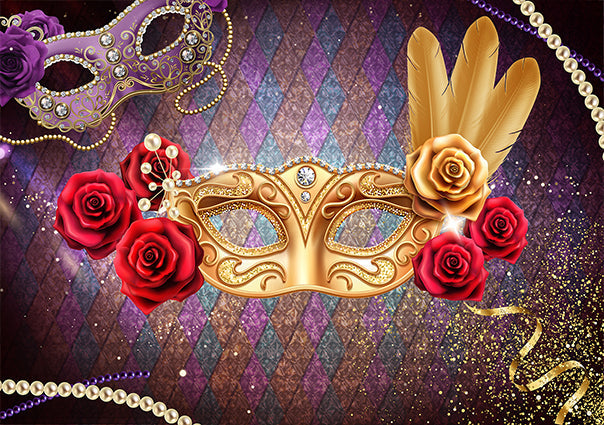 Sparkling Mardi Gras Party Photography Backdrop TKH1544