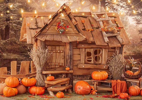 Halloween Pumpkins Autumn Backdrop for Photography UK TKH1589