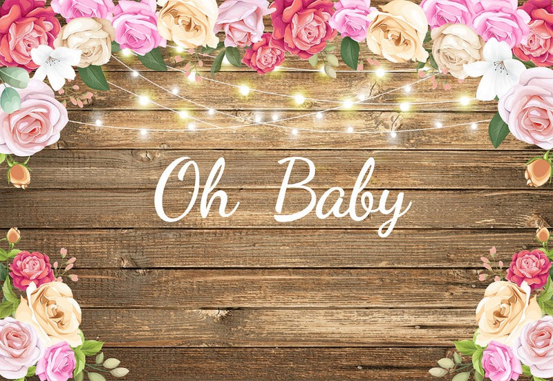 Rustic Wood Baby Shower Banner Decorations for Girls and Boys