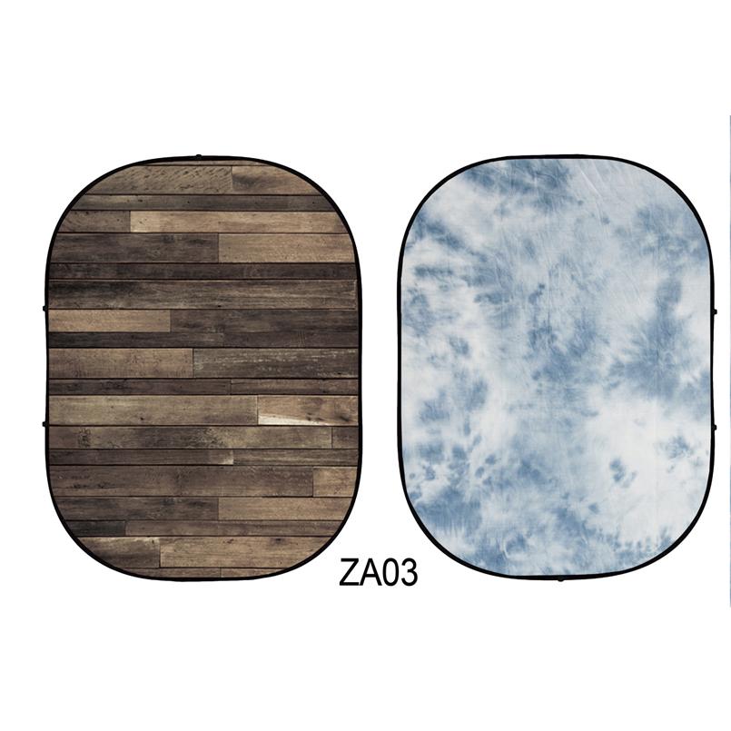 Double-sided Abstract Texture/Wood Collapsible Backdrop 5x6.5ft(1.5x2m) ZA03