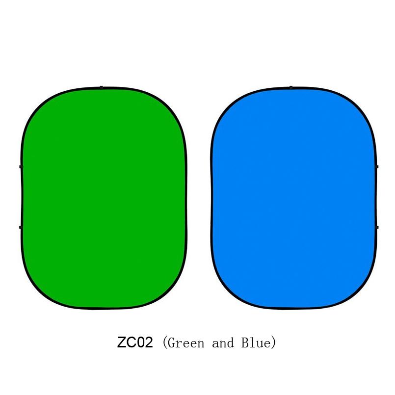 Collapsible Double-sided Green and Blue Photo Backdrop 5x6.5ft(1.5x2m) ZC02