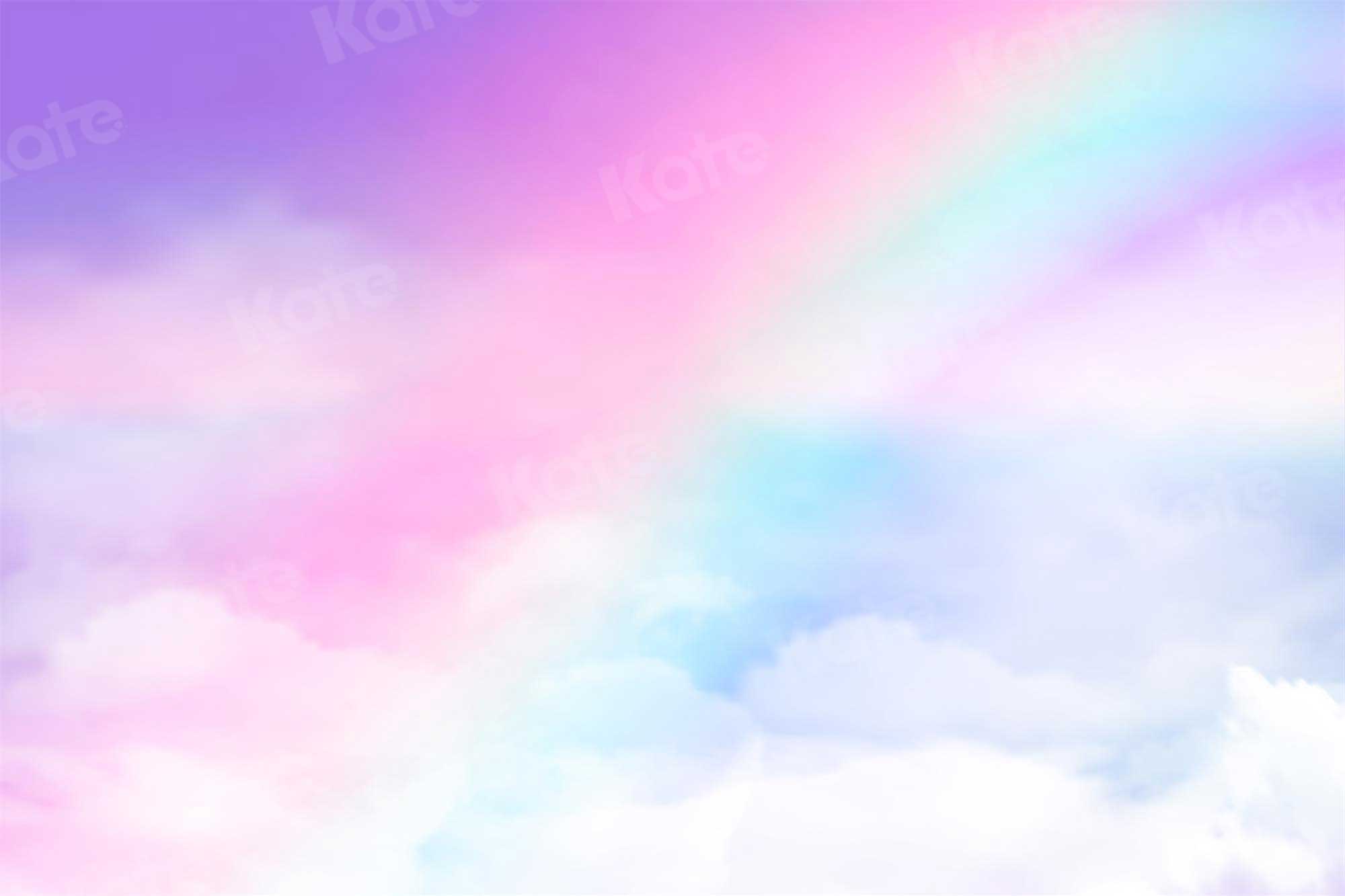Colorful Clouds  Rainbow Sky Potography Backdrop