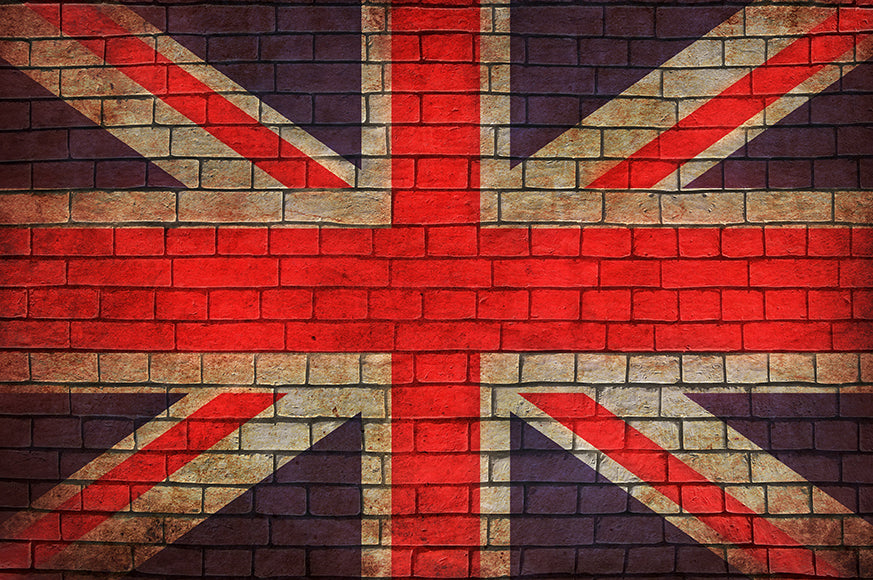 British Flag Banner Brick Backdrop for Photo Studio