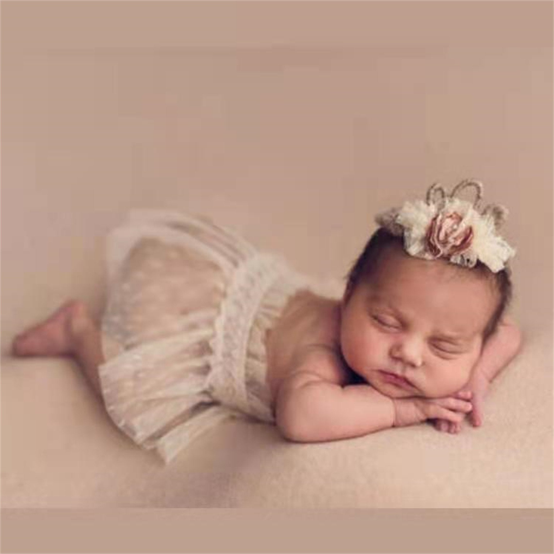 Newborn Baby Girl Lace Dress Crown Photography Props