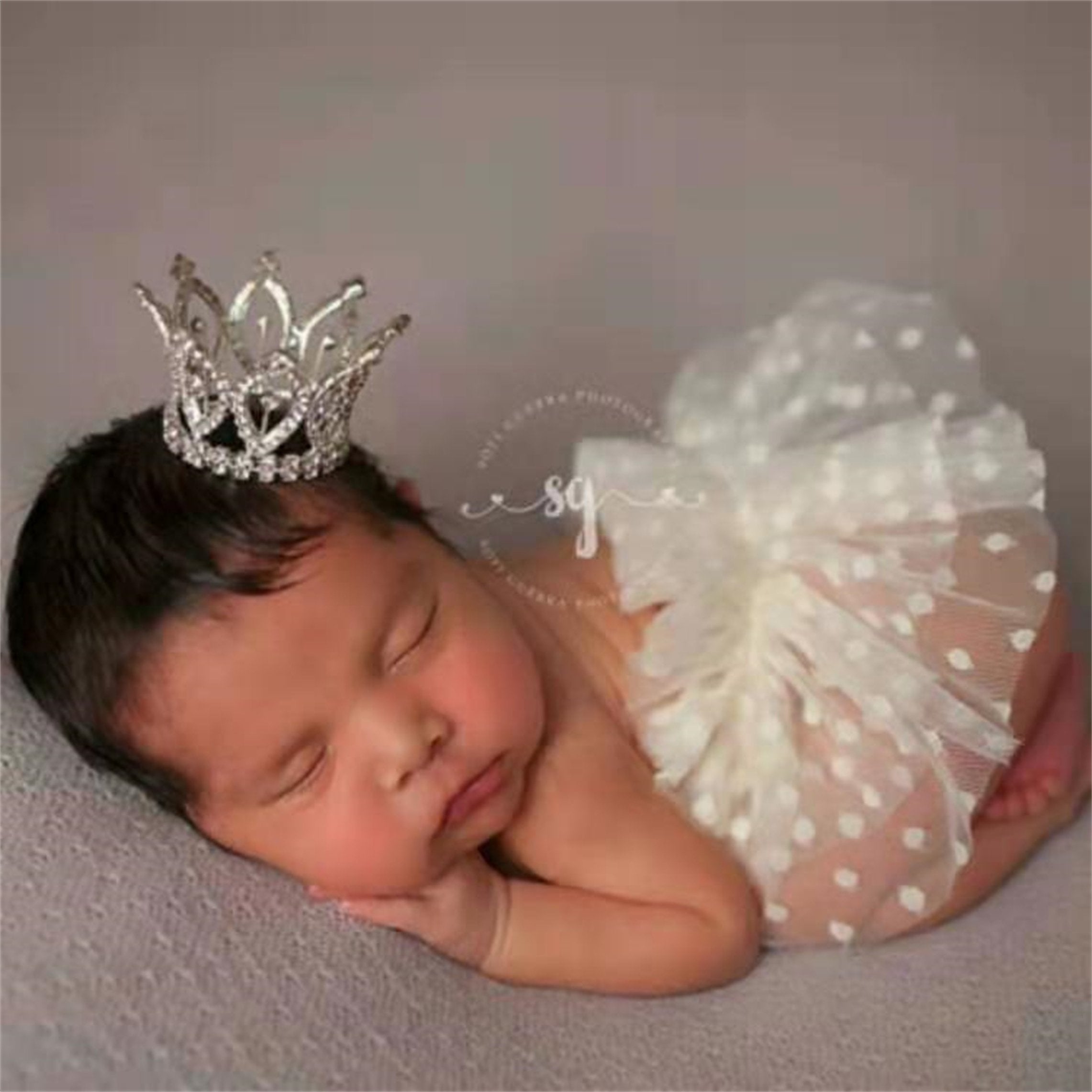 Newborn Baby Girl Lace Dress Crown Photography Props