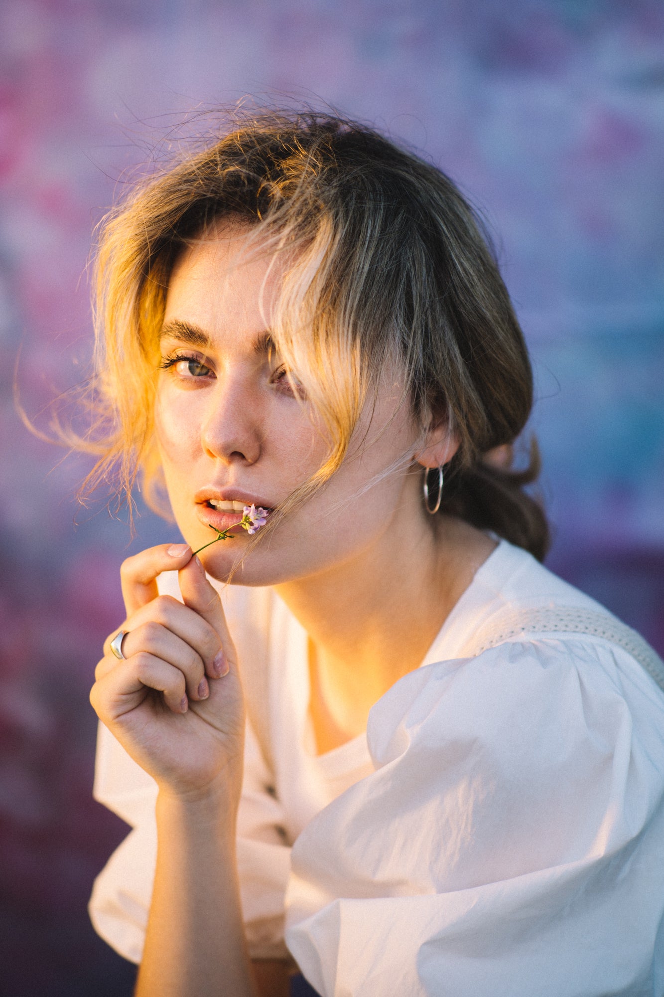 Pink Flowers Blurry backdrop UK for Newborn Children Photography S-100