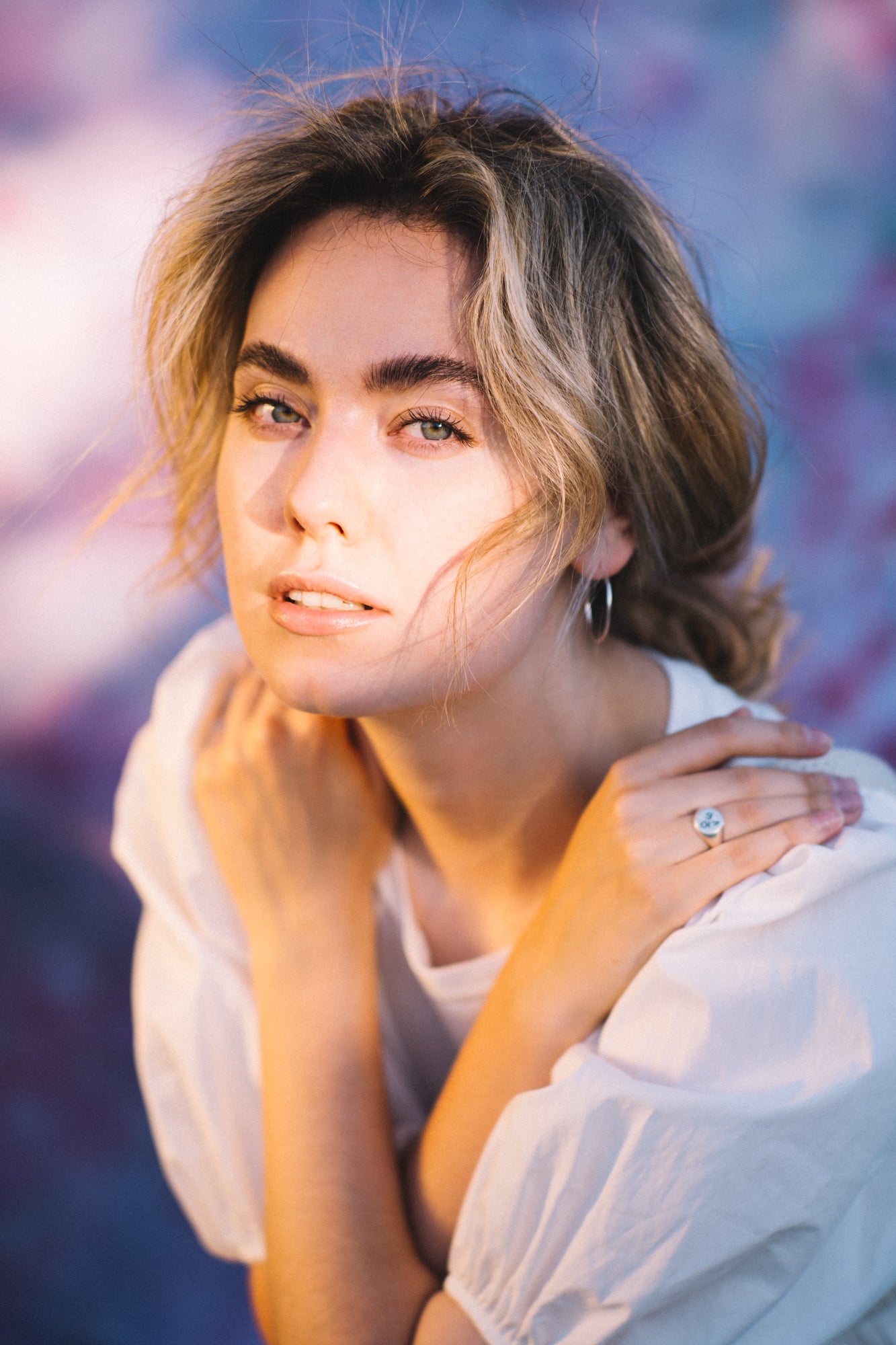 Pink Flowers Blurry backdrop UK for Newborn Children Photography S-100