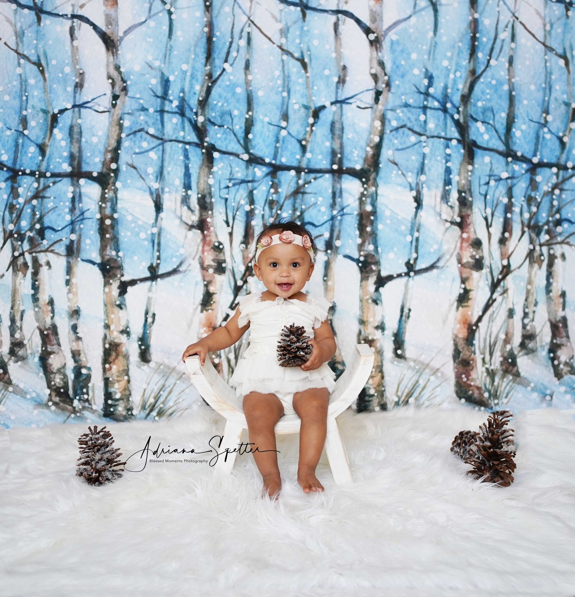 Winter Forest Backdrop Snowy Trees Wonderland Forest Backdrop UK MRR10-35