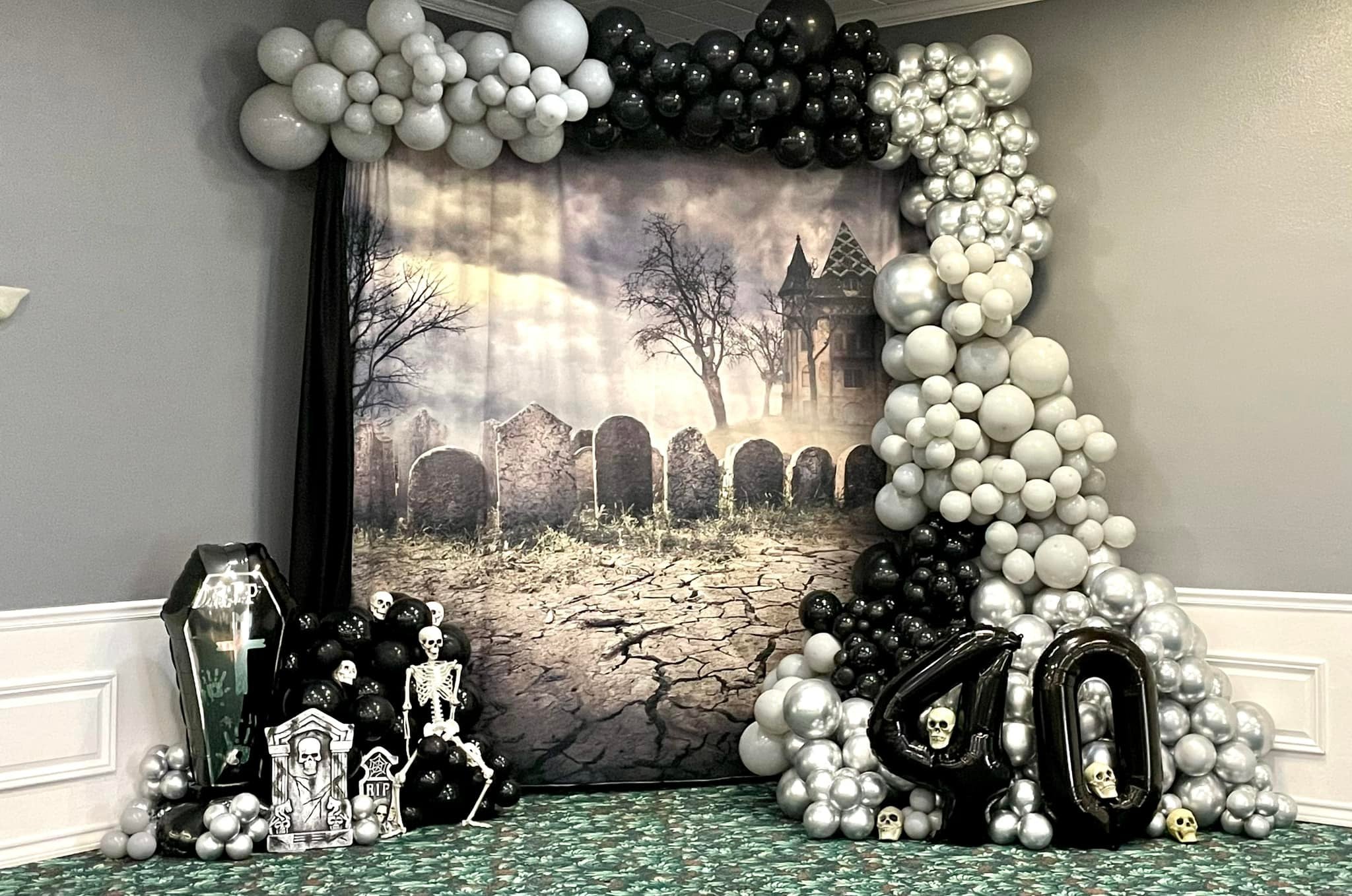 Festival Backdrop Halloween Backdrop Castle Gaveyard  Backdrop UK DBD-19026