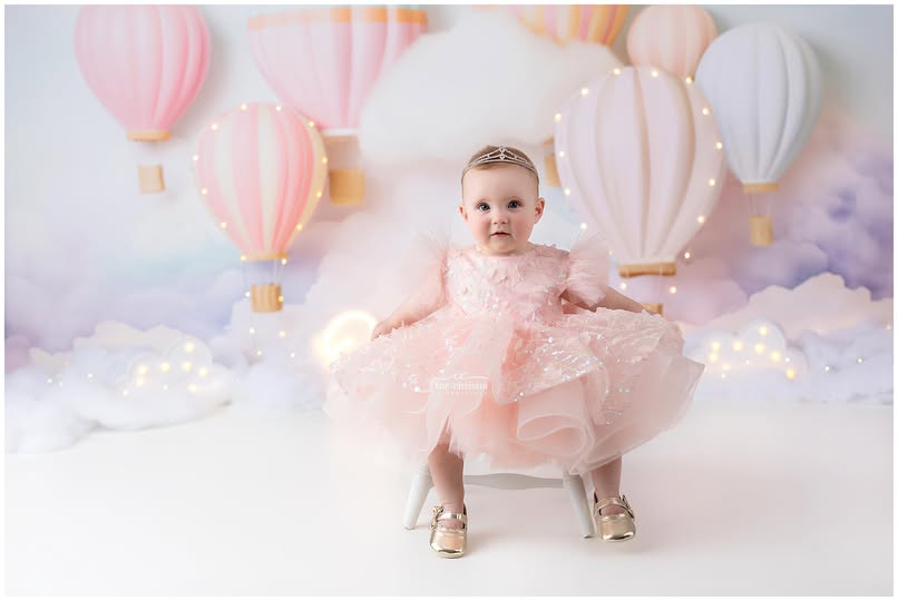 Sky Cloud Backdrop Pastel Hot Air Balloons Backdrop Children Backdrops UK MRR9-51