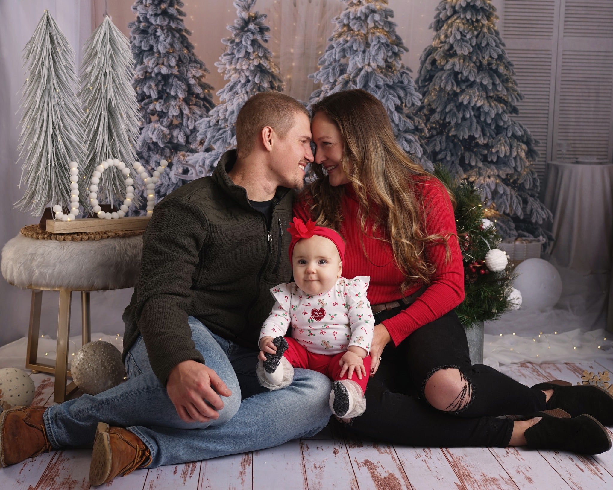 Christmas Tree Elk Decoration Photography Backdrop UK M10-06