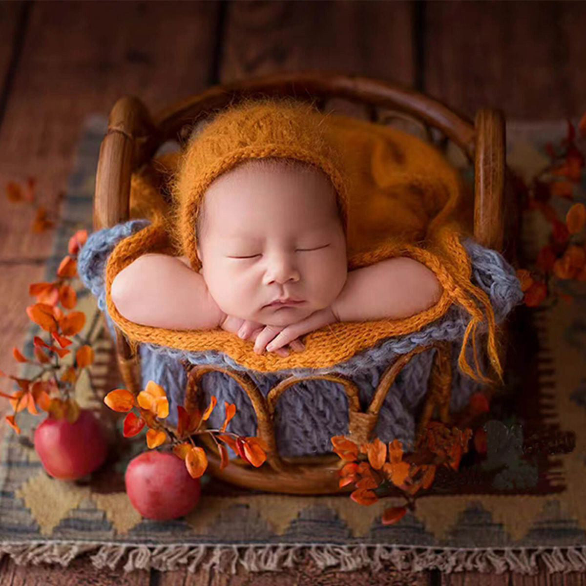 DBackdrop Bamboo Basket Newborn Photo Prop SYPJ9