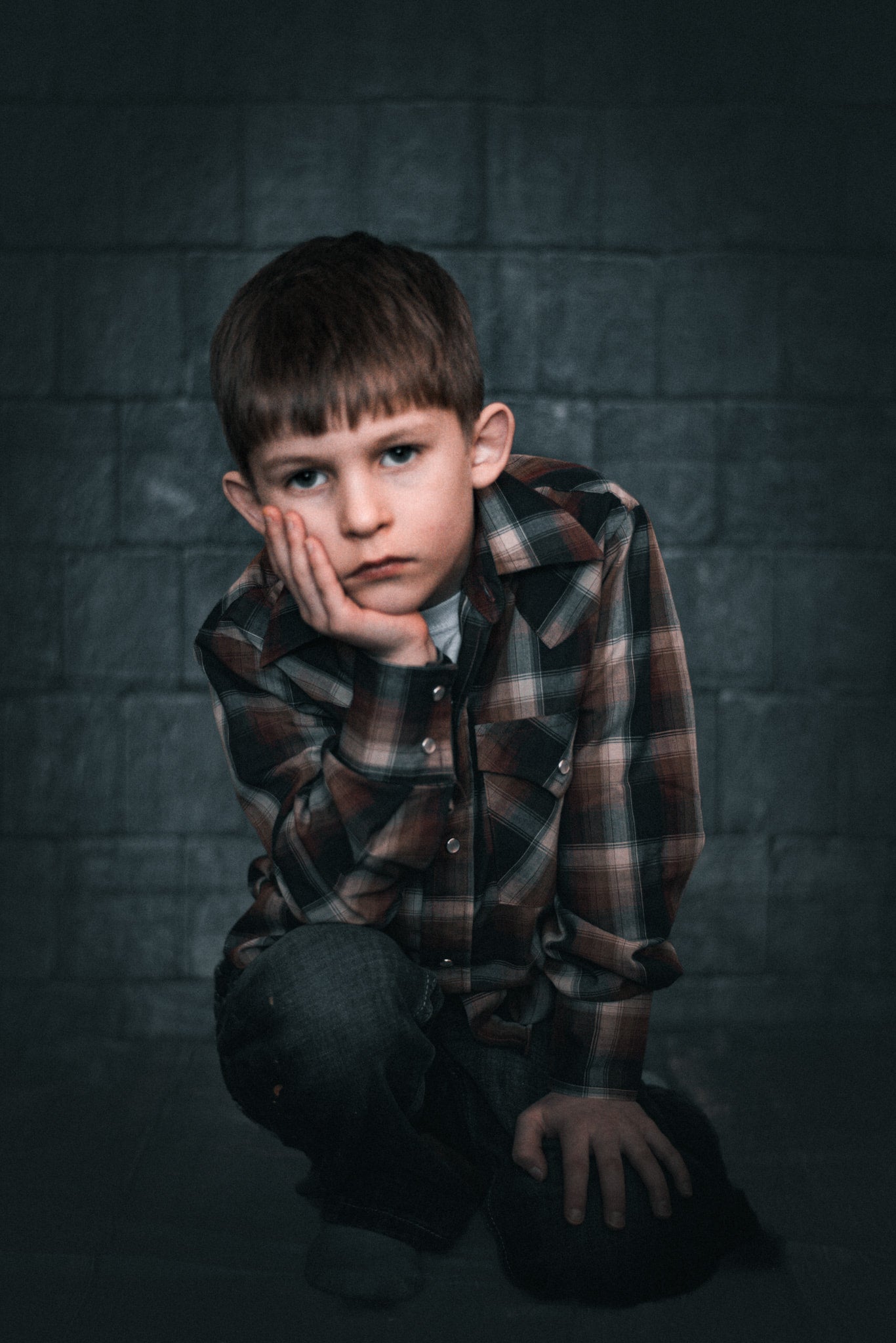 Black Grunge Brick Wall Photography Backdrop UK J03803