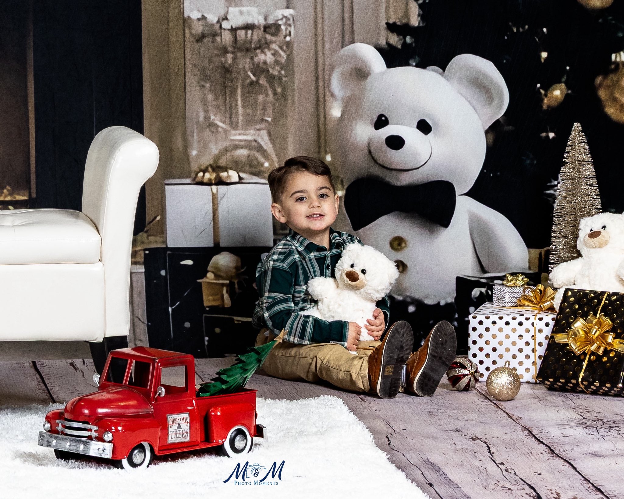 Christmas Backdrop Ideas Cozy Bear Christmas Charm Kids Backdrop UK CSH5-319