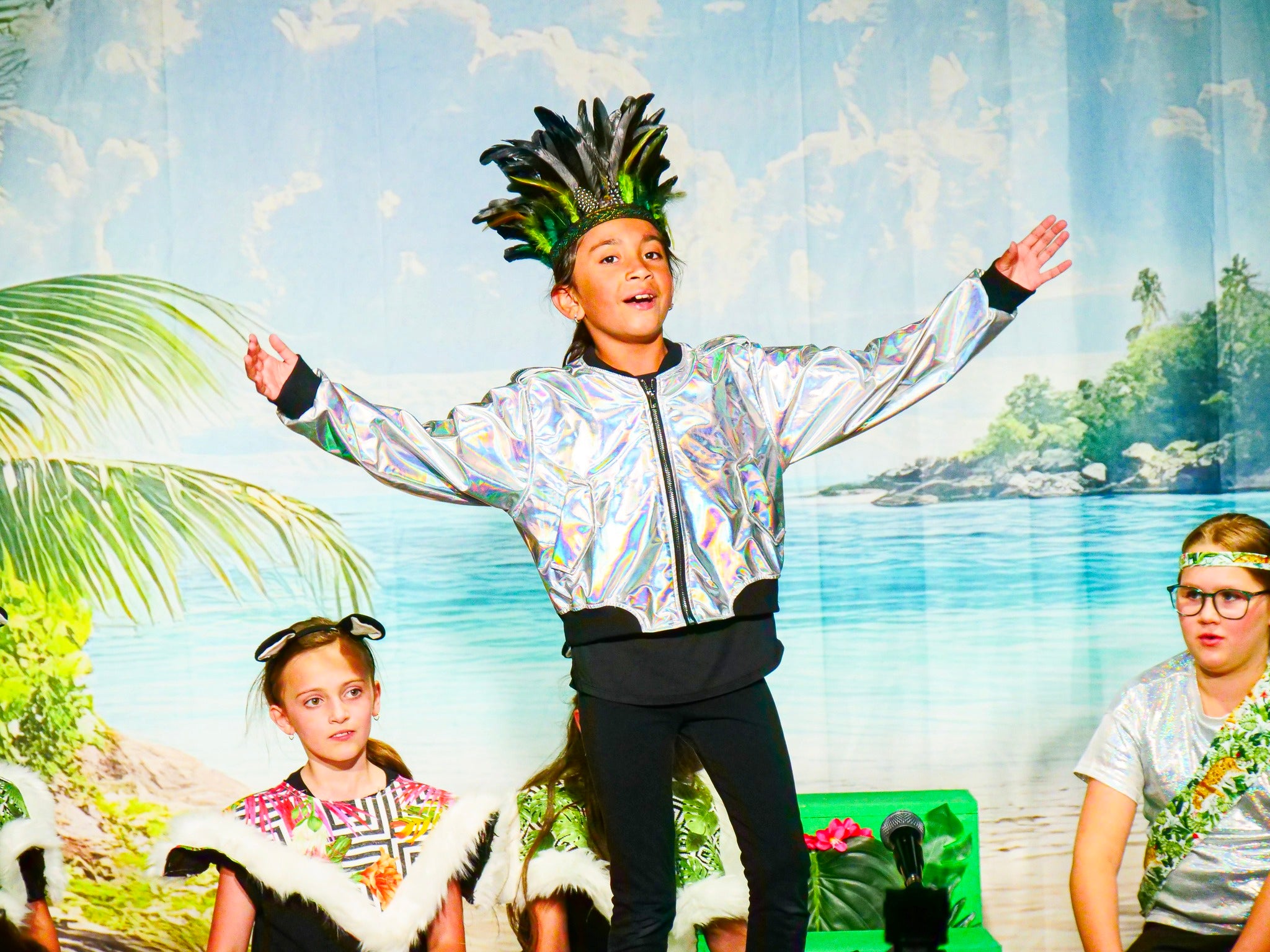 Photo Backdrop Beach Beach Trail Palm Leaves Summer Backdrop UK CJJ3-235