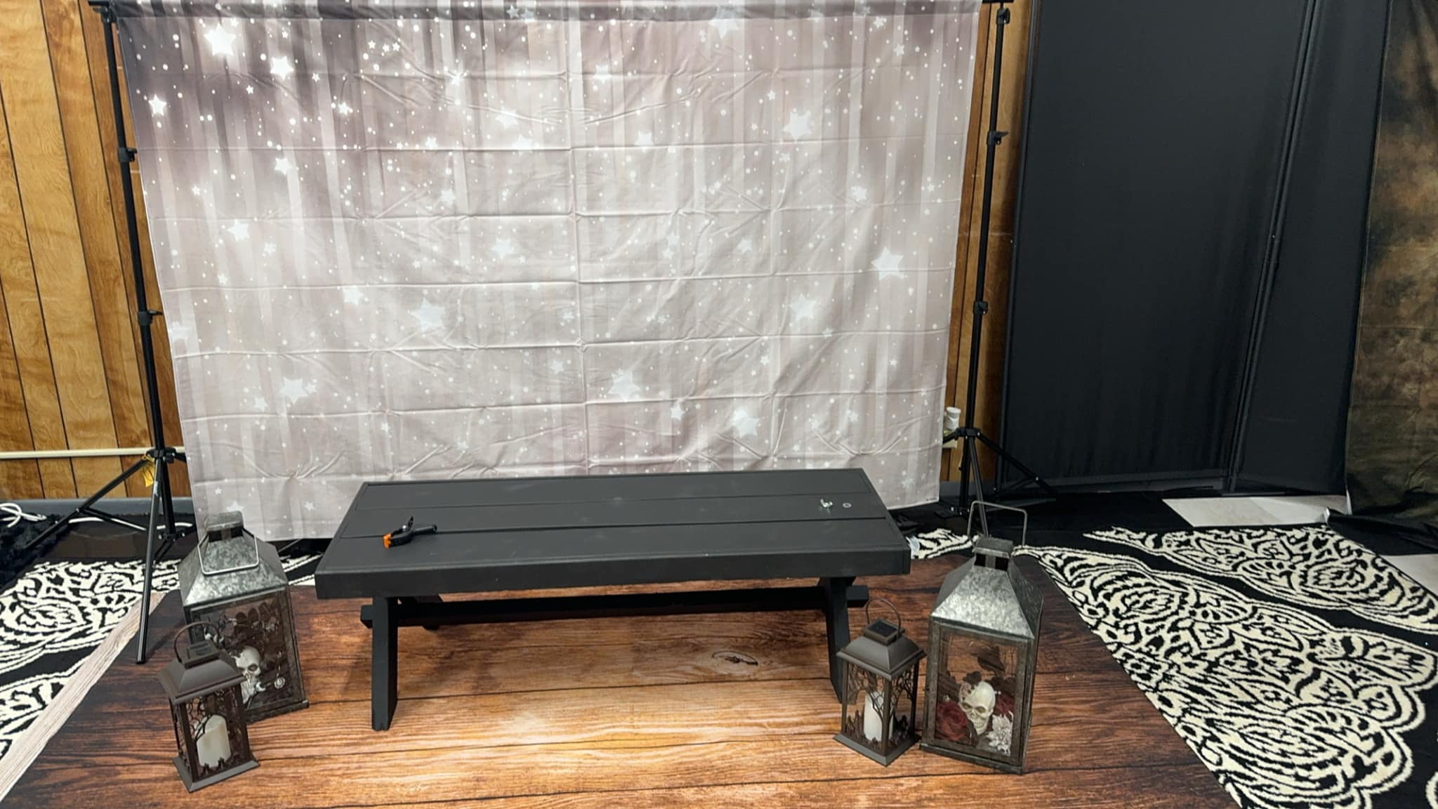 Shiny Grey Stars Glitter Photo Studio backdrop uk GC-105