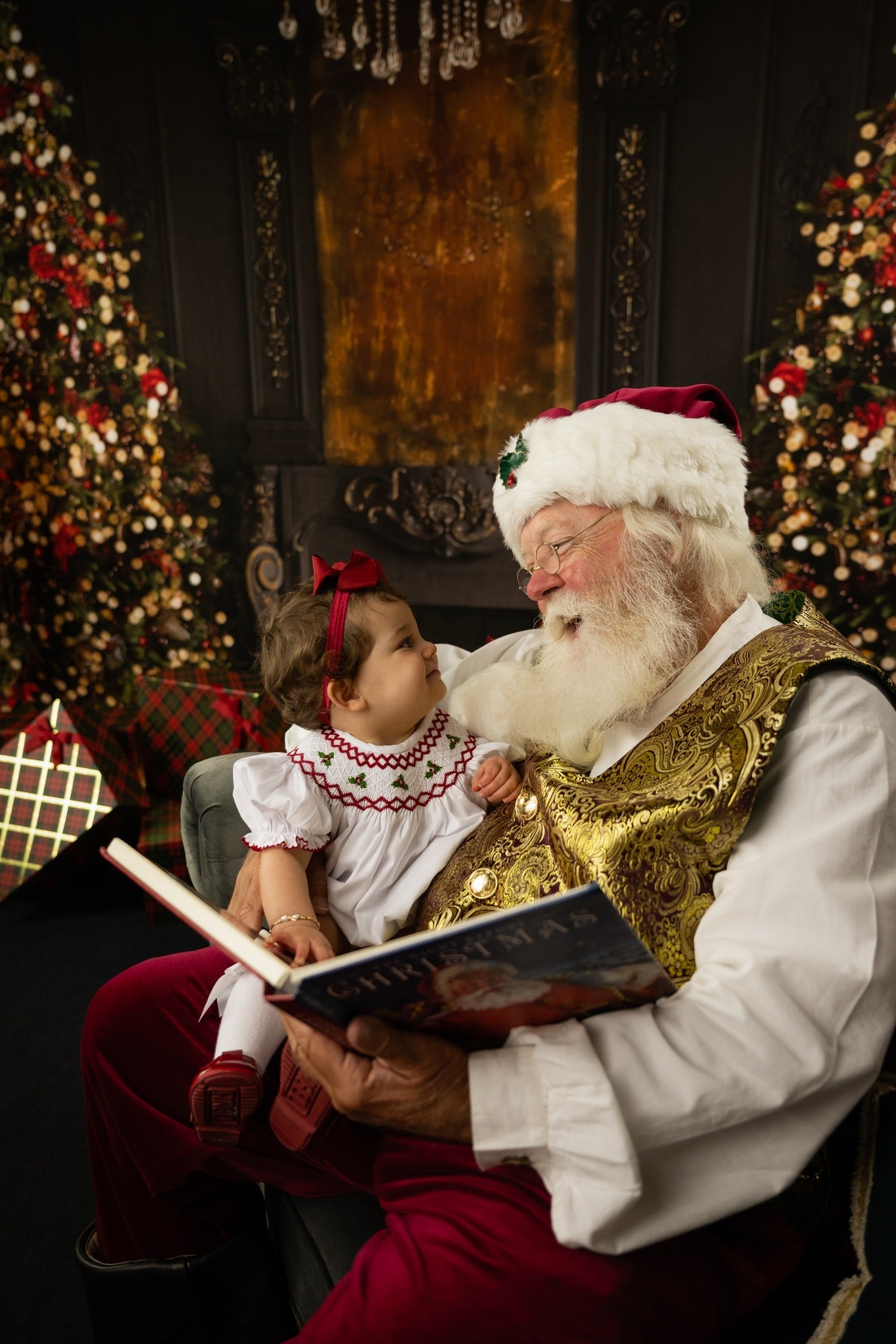 Christmas Fireplace Backdrop Elegant Trees Fireplace Glow Christmas Backdrop UK MRR9-99