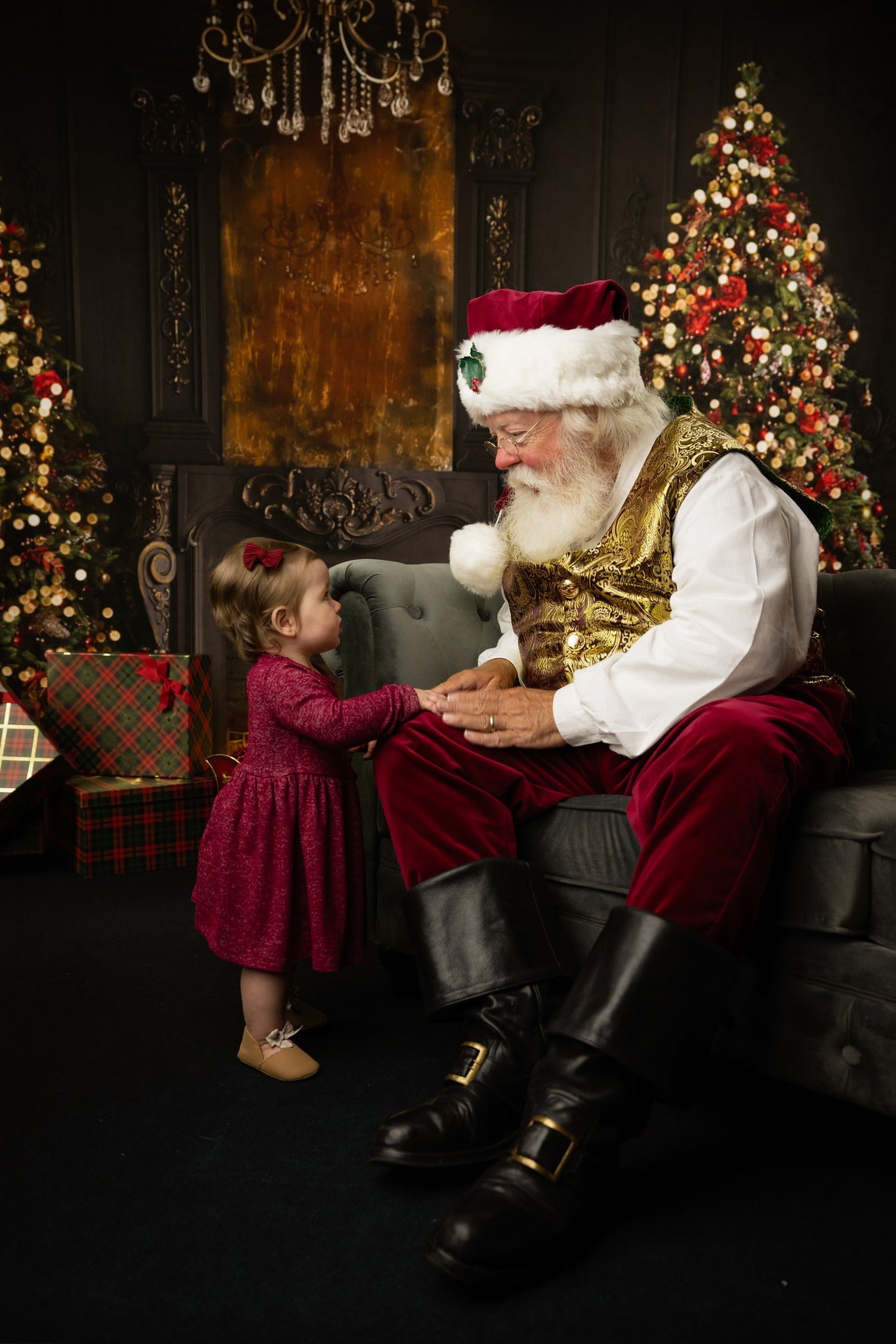 Christmas Fireplace Backdrop Elegant Trees Fireplace Glow Christmas Backdrop UK MRR9-99