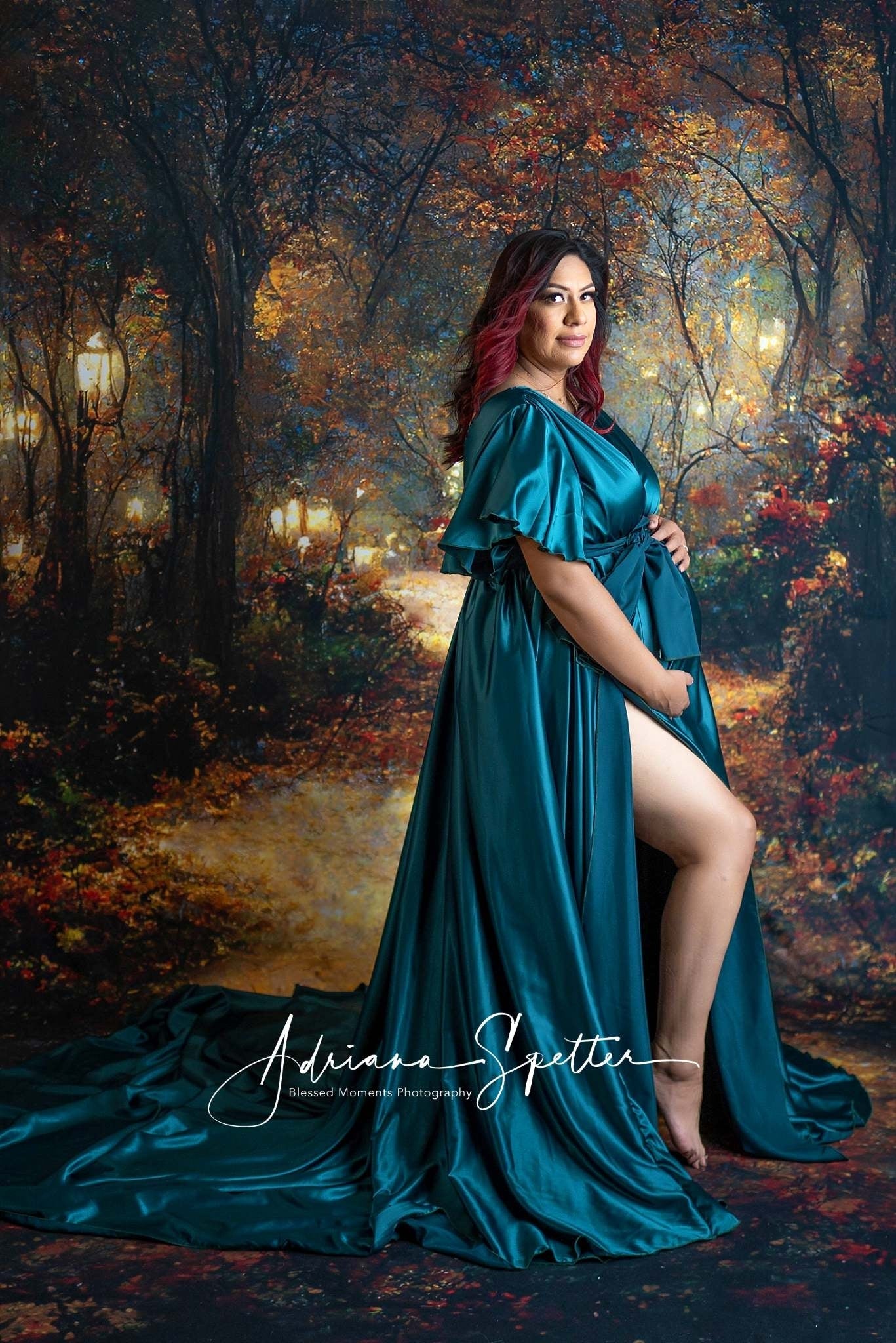 Fall Leaves Backdrop Autumn Pathway Lanterns Autumn Backdrop UK MRR10-54