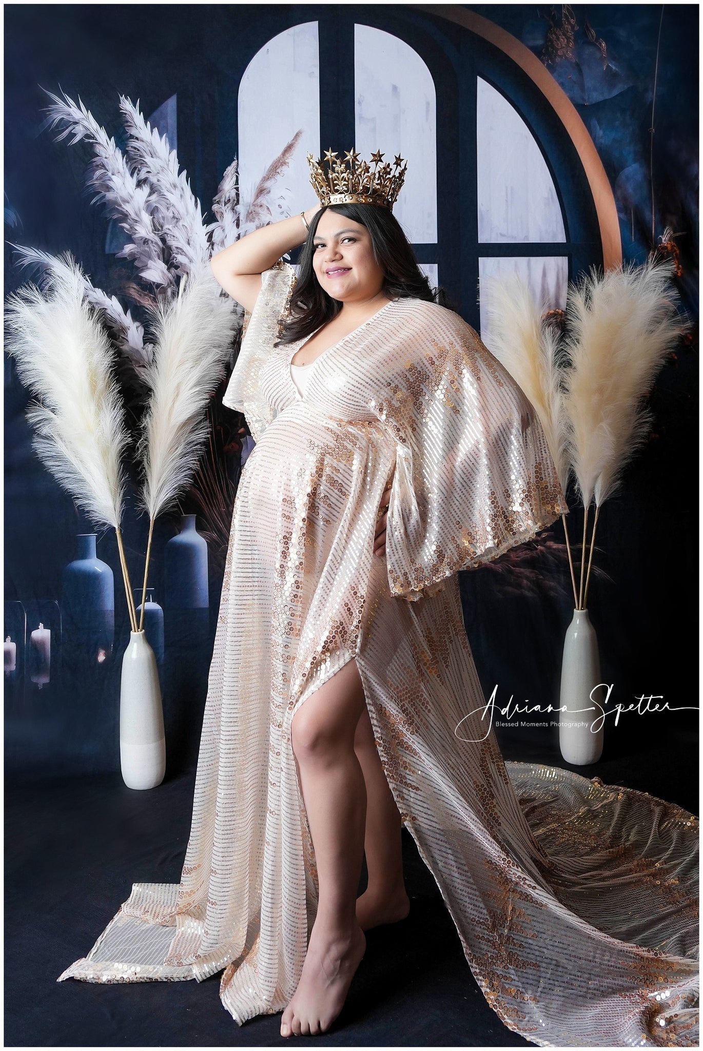 Boho Backdrop Dark Window Pampas Grass Bohemian Backdrop UK MRR10-53