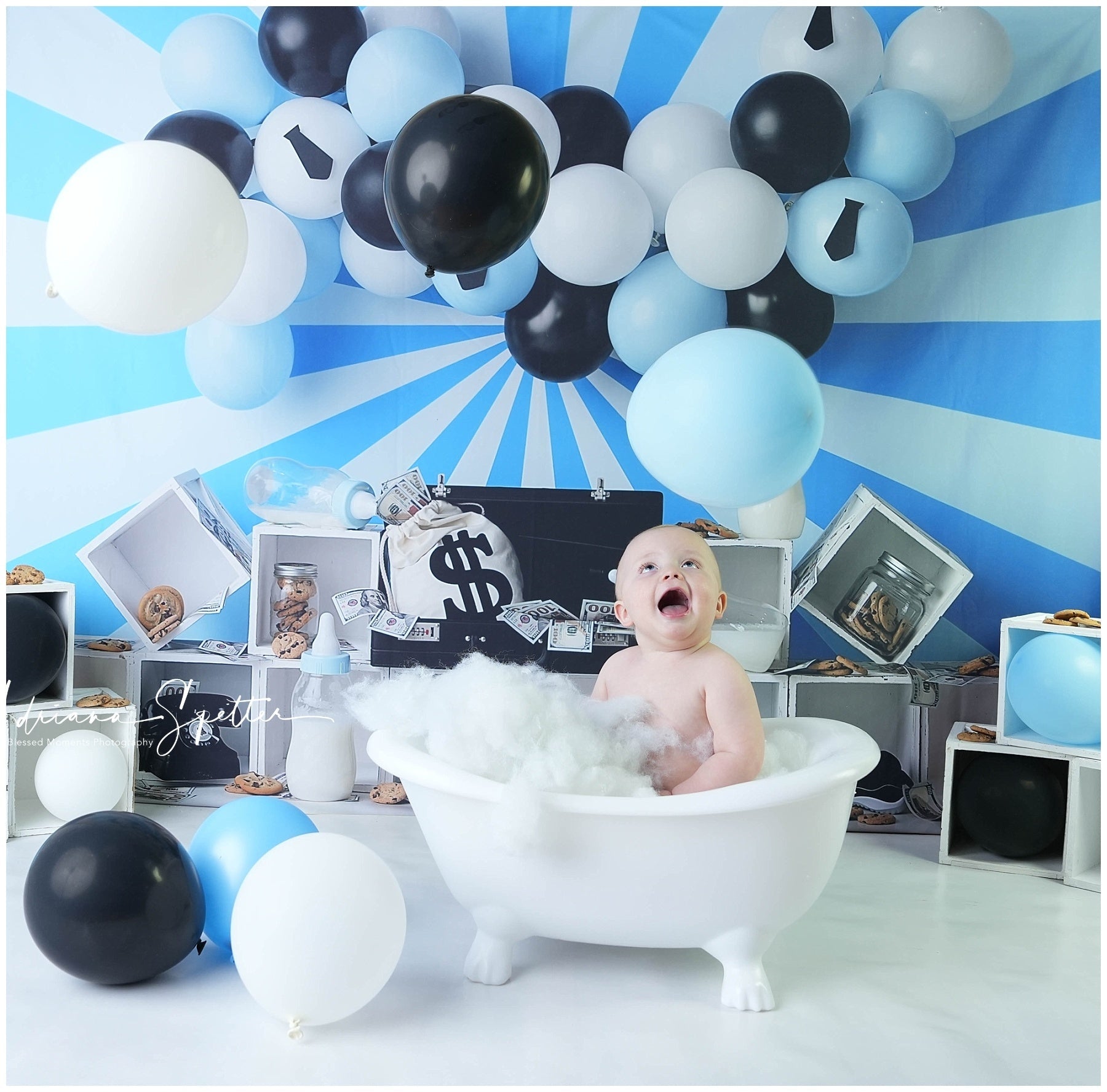 Cake Smash Backdrop Money Baby Theme Party Birthday Backdrop UK MRR10-47