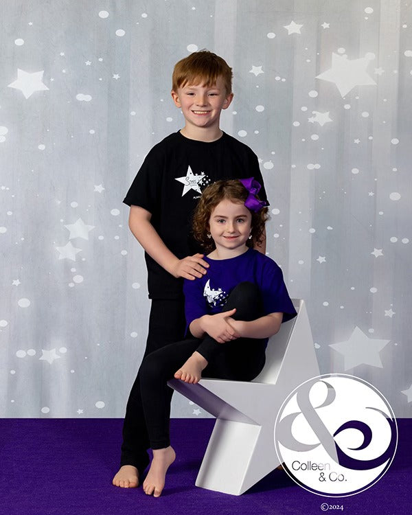 Shiny Grey Stars Glitter Photo Studio backdrop uk GC-105